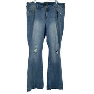 Torrid Distressed Flare Leg Jeans 22 Tall Light Wash